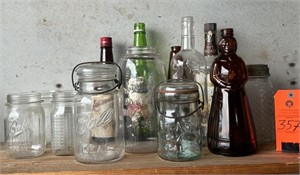 Assorted Jars, Bottles and Glassware