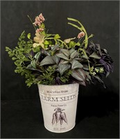 Mull's Feed Store Bucket w/Floral Sprays