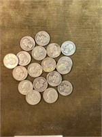 Silver Quarters-1963-D, 63-D, 57, 35, 54, 62-D,