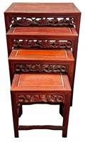 Wood Carved Nesting Tables