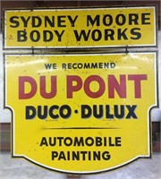 Rare Dupont  Duco Dulux Double Sided Sign
