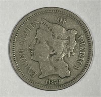 1873 Three Cent Nickel 3cN Very Good VG