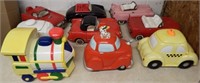 (9) Cookie Jars - Cars, Taxi, Train Engine & More
