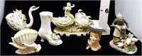 (6) Porcelain Figurines-Lady Head Vase-Hand Shell