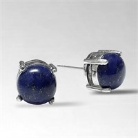 Brilliant 10 mm Lapis Lazuli Stud Earrings