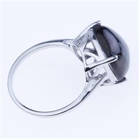 Shungite Cab Gemstone Ring - Size 8