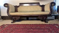 19th Century American Empire Carved Mahogany Sofa