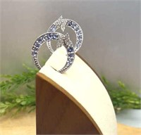 Sterling .925 Simulated Sapphire Diamond Earrings