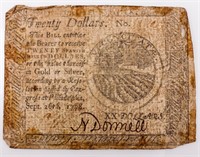 Coin Original Continental Congress $20 Note