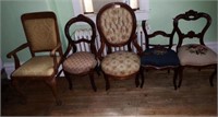 (5) antique chairs to include: needlepoint,