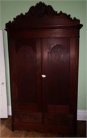 Large Empire Walnut two door over two drawer