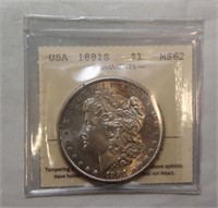 ICCS_USA 1881-S Morgan Dollar MS-62