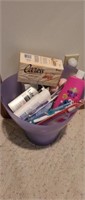 Plastic Waste Paper basket full of miscellaneous