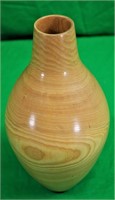 Signed 10 3/4" Wood Vase