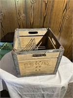 Vintage Wooden Milk Crate - Eskay Dairy Co