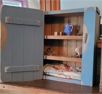 Tiny blue cabinet W/miniatures