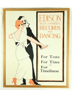 Framed Edison Cylinder Record Poster