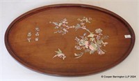 Chinese Oval Mother of Pearl Hardwood Tray