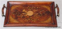 Vintage Small Two Handled Decorated Tray