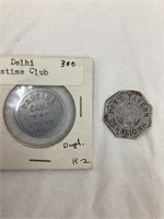 (2) Delhi, Iowa Tokens, (1) Pat’s Tavern & (1)