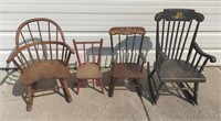 CHILDS' ROCKING CHAIRS & DOLL CHAIR