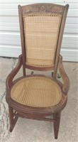 ANTIQUE CANE BACK ROCKING CHAIR