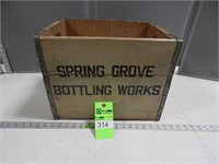 Spring Grove Bottling Works wooden crate with Spri