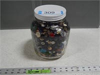 Vintage jar full of buttons