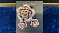 Charles Klein pin & earrings - clip on