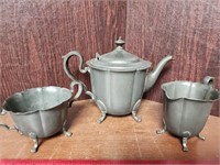 Vintage Pewter K.S. Teaset