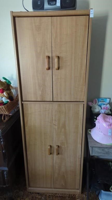 24" x 6 ft wood cabinet (no contents)
