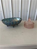 Carnival Glass and Pink Depression Glass