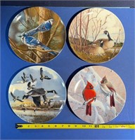 4-Bird themed collector plates bradford exchange