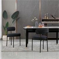 Black Dining Chairs Set of 2 Round Uphol