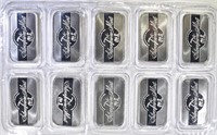 10-1oz .999 SILVER BARS “SILVERTOWNE LOGO”