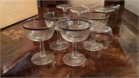 8 Silver Rimmed Sorbet Glasses