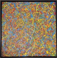 Original in Manner of Jackson Pollock 36 x 36"