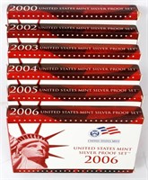 DATE RUN 2000-2006 SILVER PROOF SETS MISSING 2001