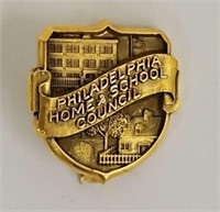 14k gold Phila Home school council pin