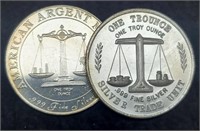 (2) 1 Troy Oz. Silver Trade Units Rounds