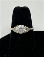 14k CZ 3 Stone Engagement Style Ring - 2.8g TW