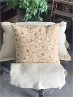 Dark Cream Pillows, Coverlet & Decorative Pillow