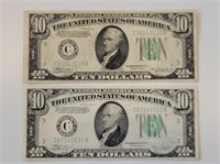 1934a and 1934c $10 Federal Reserve Notes