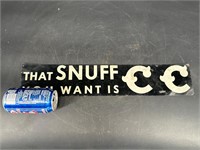 CC SNUFF TOBACCO TIN METAL SIGN 21X4 INCHES