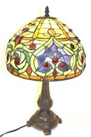 Tiffany style vintage stained glass lamp
