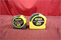 Stanley 25ft & 30ft Measuring Tapes 2pc lot