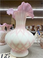 Pink Fenton Vase-Ruffled Edge