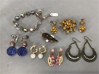 Rhinestone Jewelry -Earrings, Pins, Bracelet