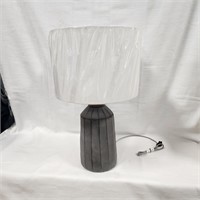 Carved Ceramic Table Lamp Dark Gray (Includes LED