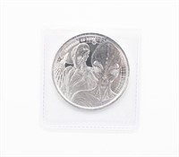 1 Troy OZ .999 Fine Silver Ghana Alien Round